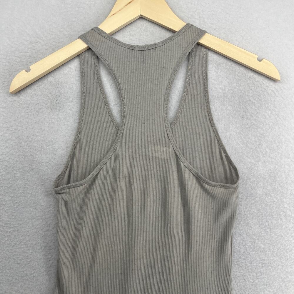 EILEEN FISHER Tank Top S Tencel Flax Ribbed Jersey Speckled Racerback Gray USA - Picture 4 of 12